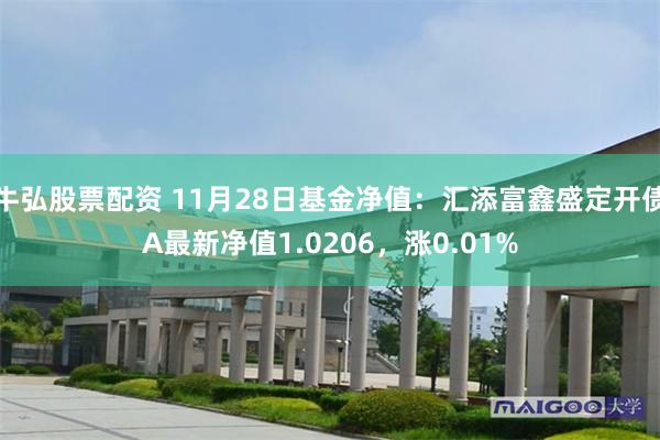 牛弘股票配资 11月28日基金净值：汇添富鑫盛定开债A最新净值1.0206，涨0.01%